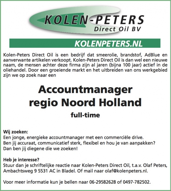 En ook voor het noorden van Nederland zoeken we een accountmanager!